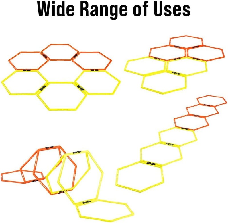 Japard Hex Agility Rings for Speed Training & Agility Footwork Training Speed Hurdles Ladder with Carrying Bag - Image 4